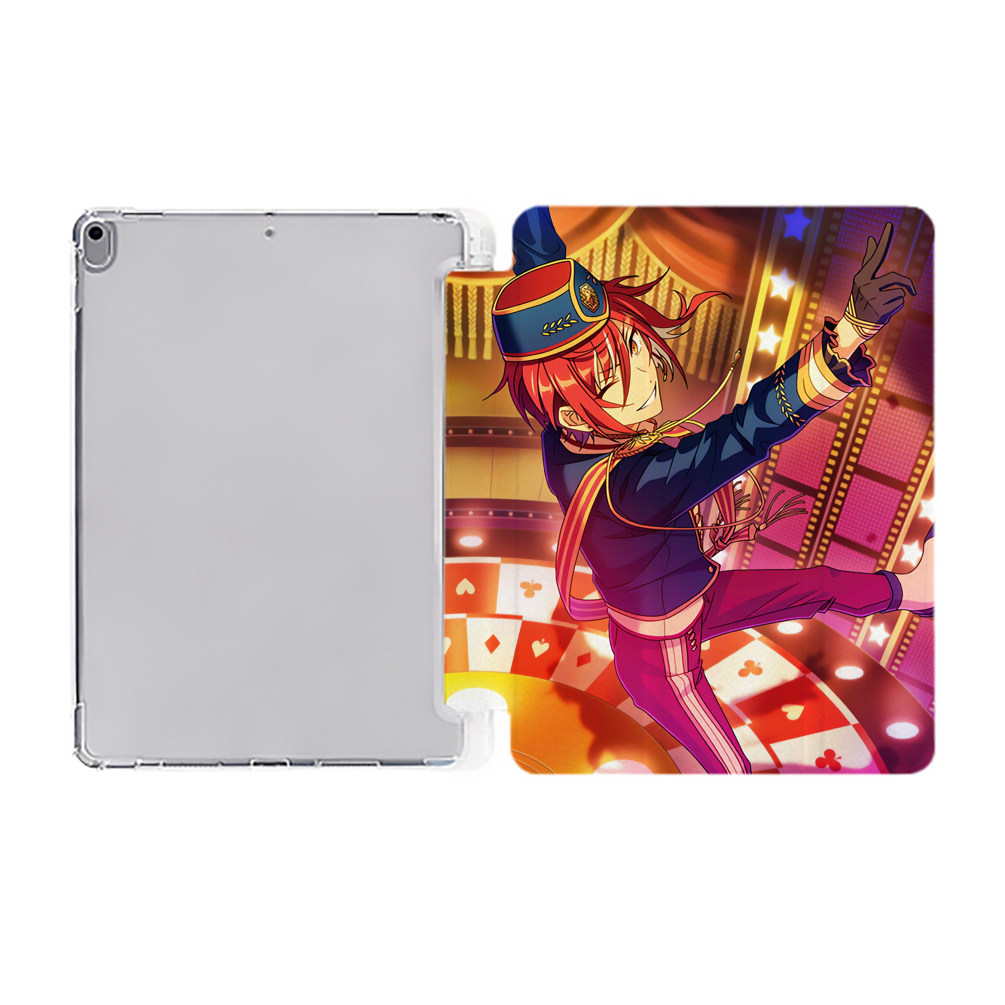 （画像用） あんさんぶるスターズ! Ensemble Stars IPad ケース ペン収納付き 三つ折りスタンド PUレザー×シリコン 対応機種9.5/10.5/10.9インチ